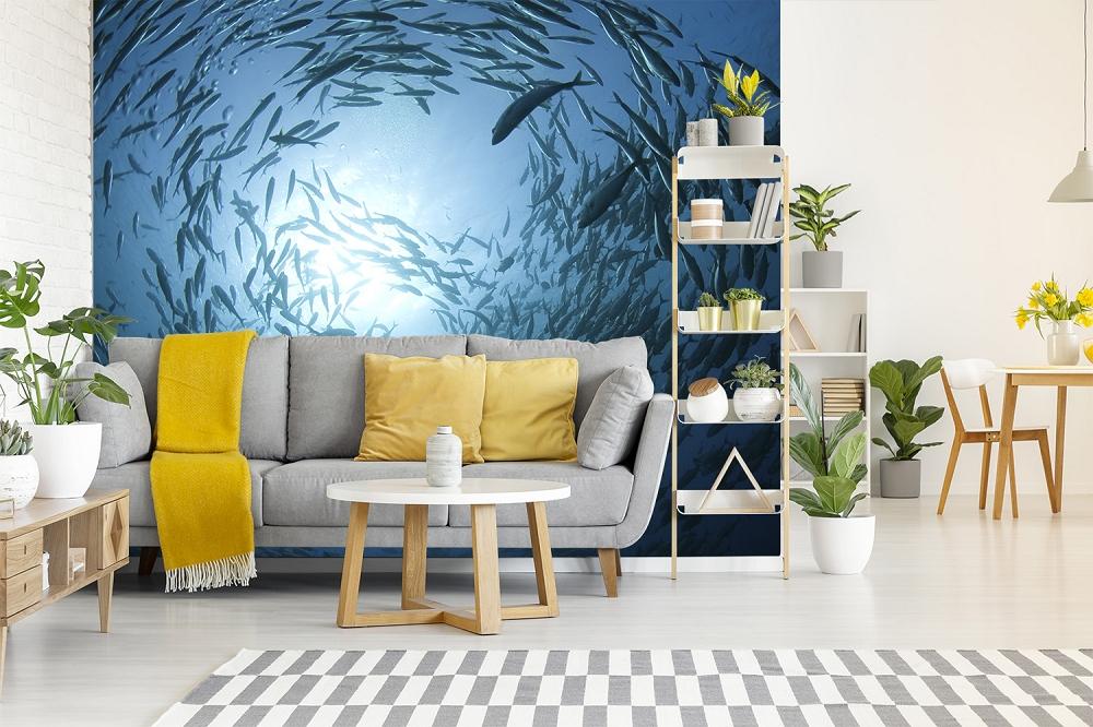 Fototapete Fischschwarm