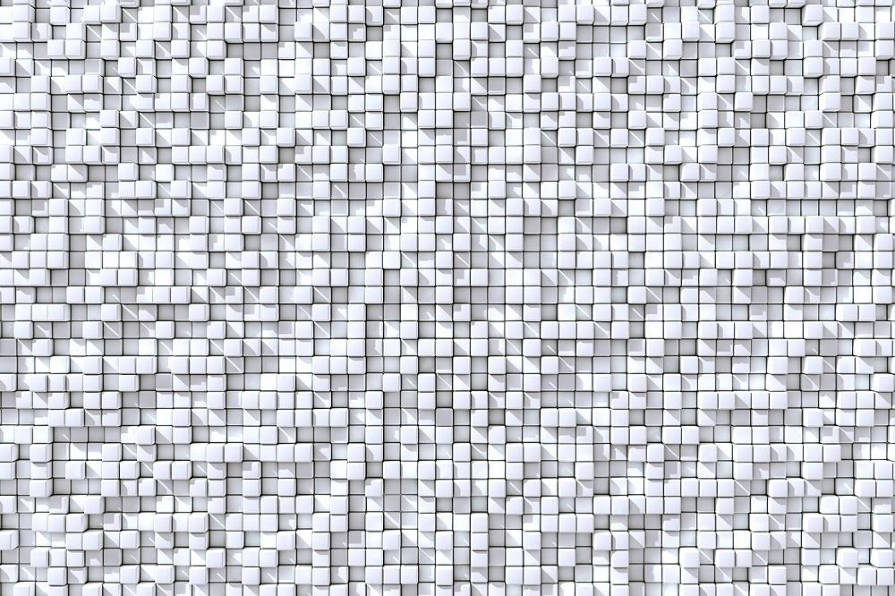 3D-Fototapete weißes Quader Design