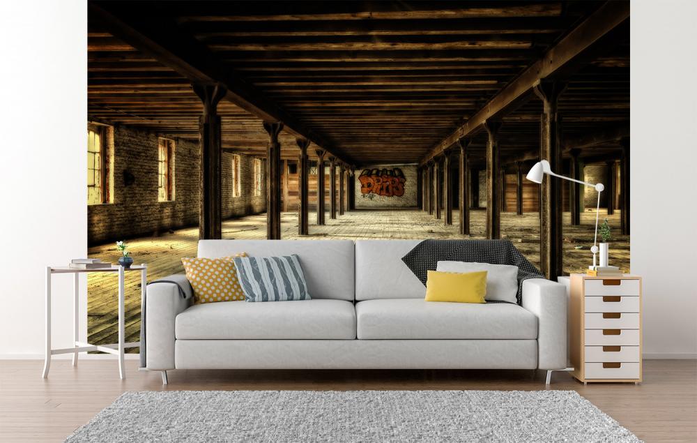 3D-Fototapete alte Lagerhalle einer Fabrik