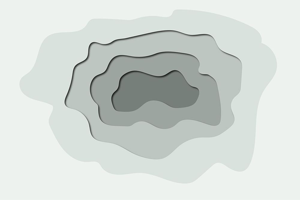 Designtapete 3D mit Tiefenwirkung im dezenten Grün