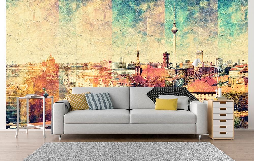 Vlies-Fototapete – Berlin Artwork im malerischen Stil