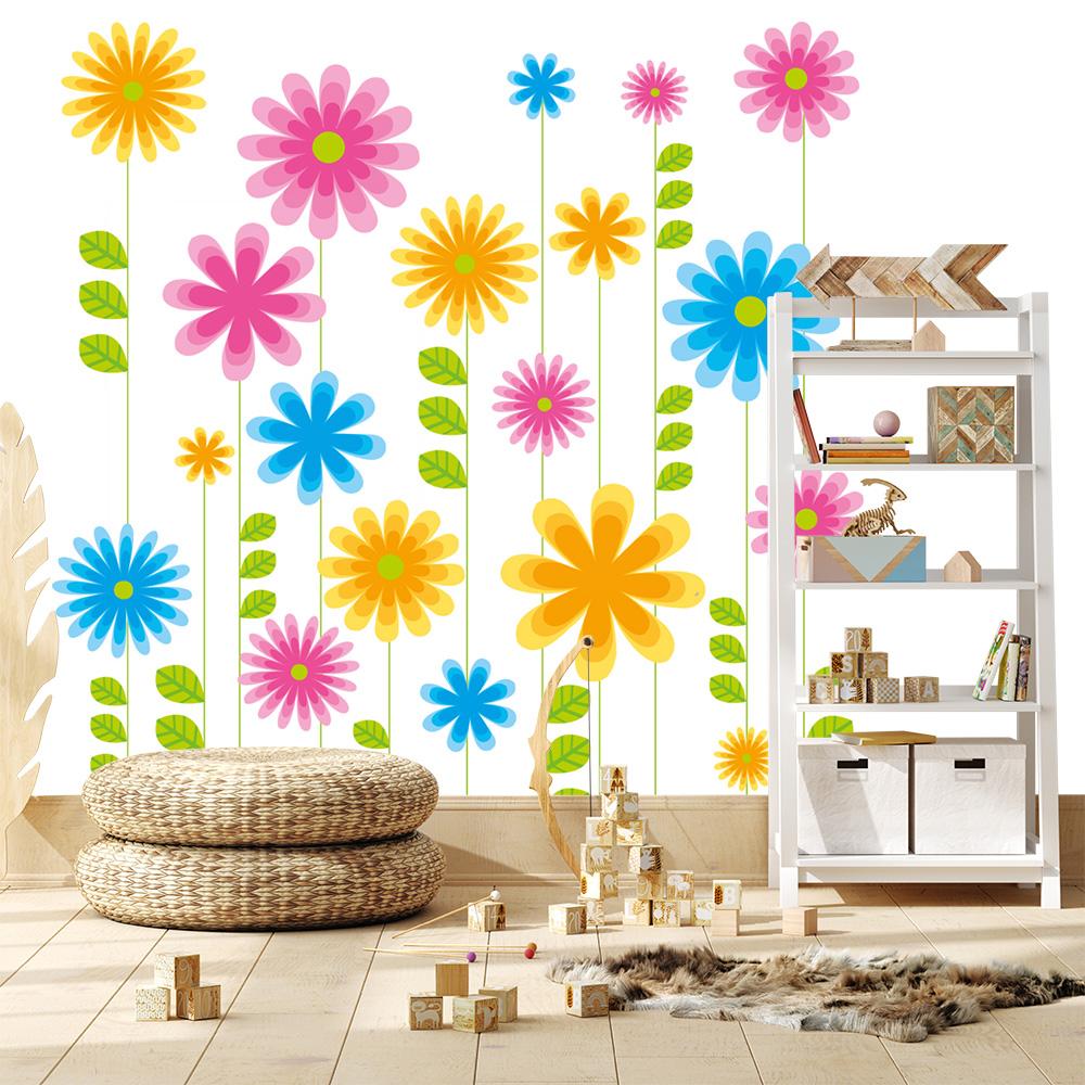 Vlies-Fototapete blühende Blumen als Illustration für Kinderzimmer