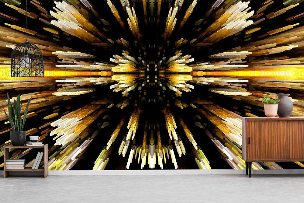 Fototapete 3D mit abstrakten sich ausdehnenden Blöcken