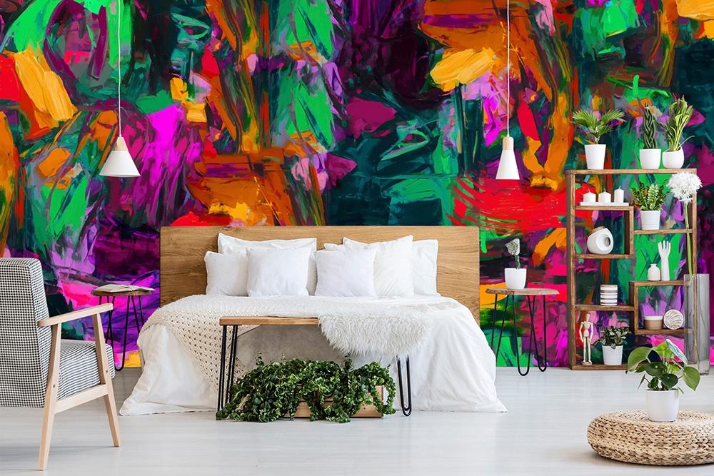 Vlies-Fototapete – Bunte Malerei in groben Pinselstrichen