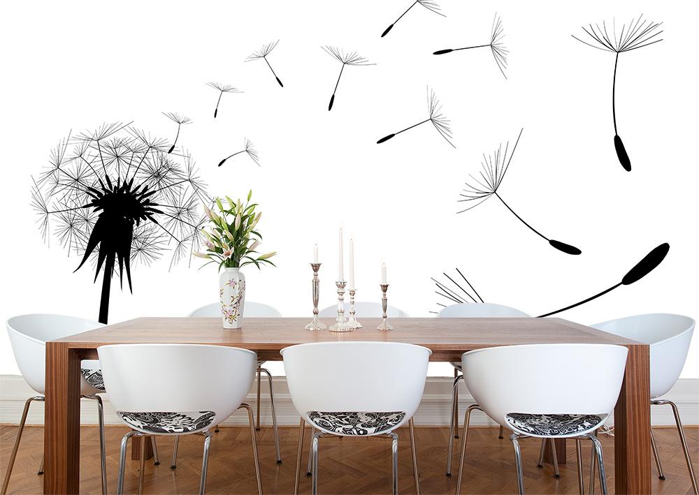 Vlies-Fototapete Pusteblume im Wind in einem Esszimmer