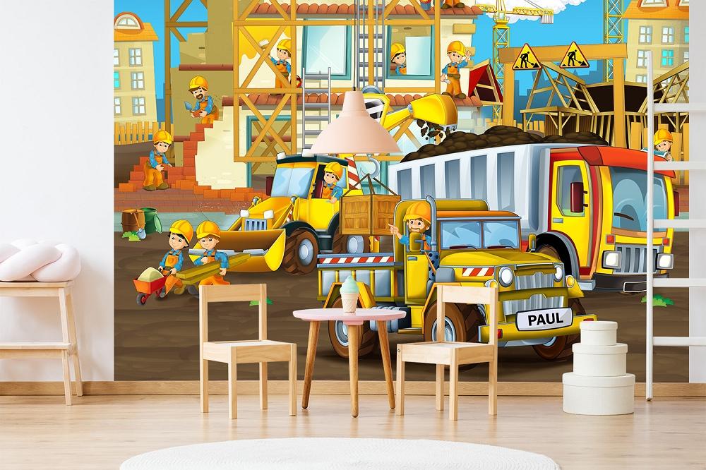 Fototapete Baustelle fürs Kinderzimmer