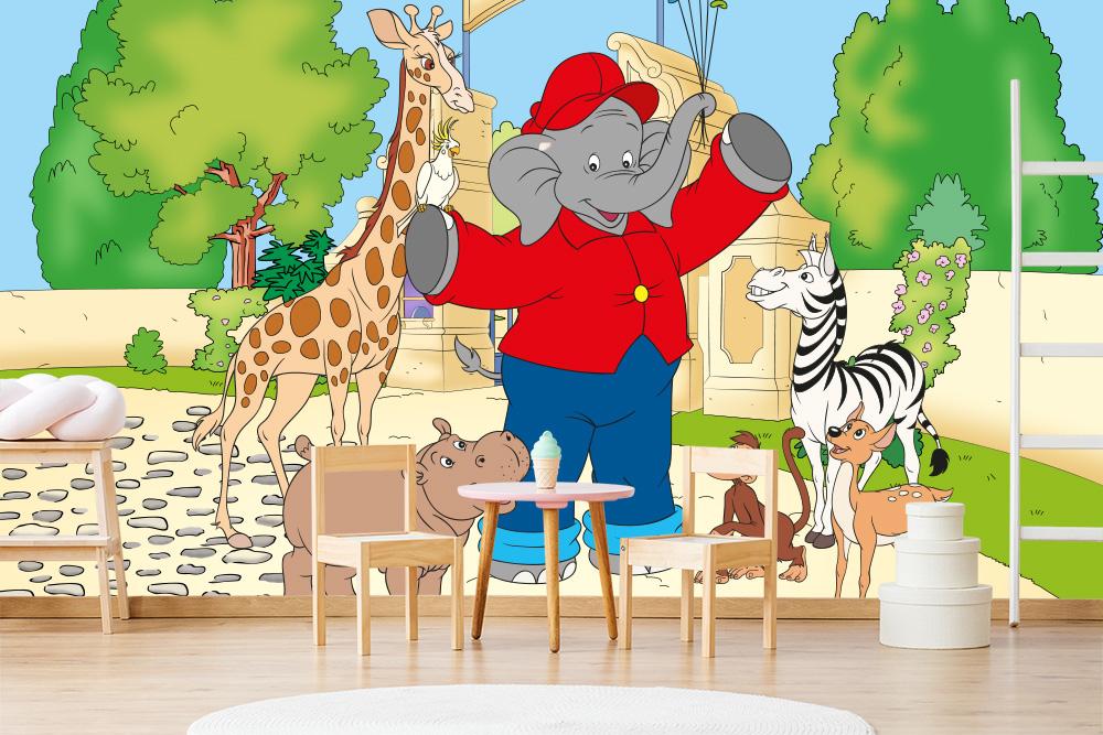 Fototapete Benjamin Blümchen vor dem Zooeingang