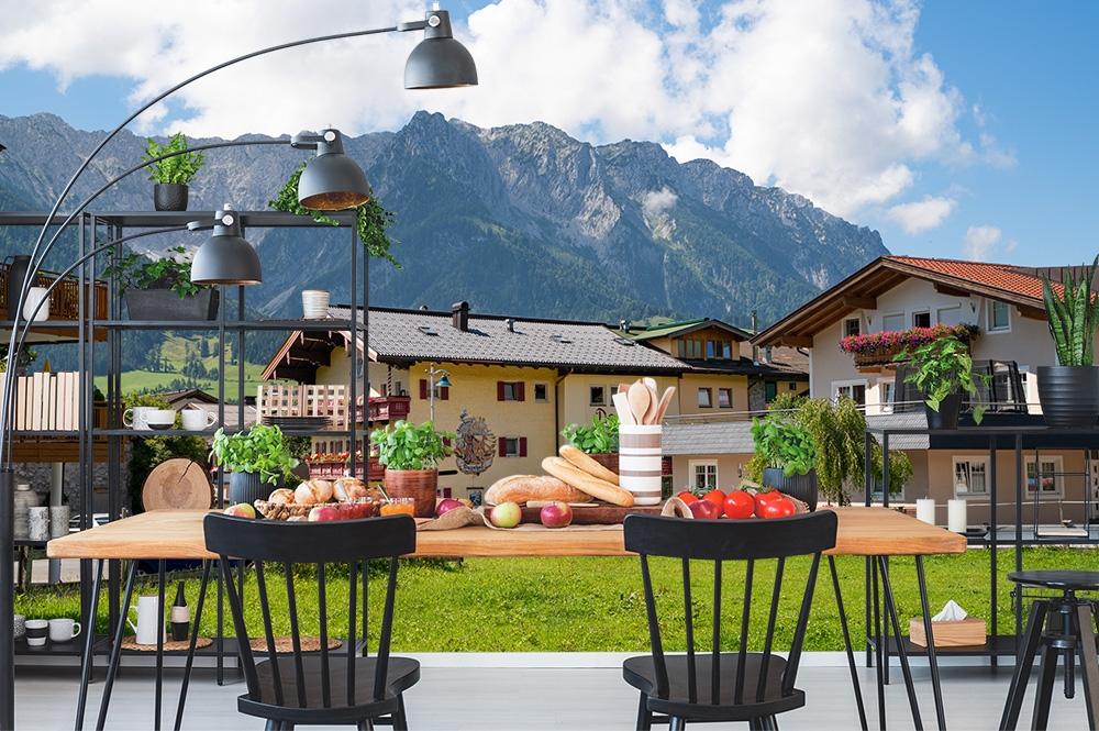 Fototapete Walchsee Ortschaft in Tirol in Österreich