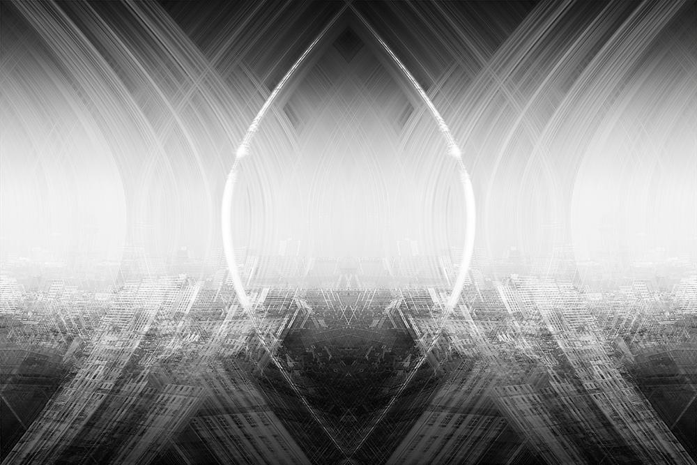 Fototapete Berlin abstrakt als Collage in Schwarz-Weiß