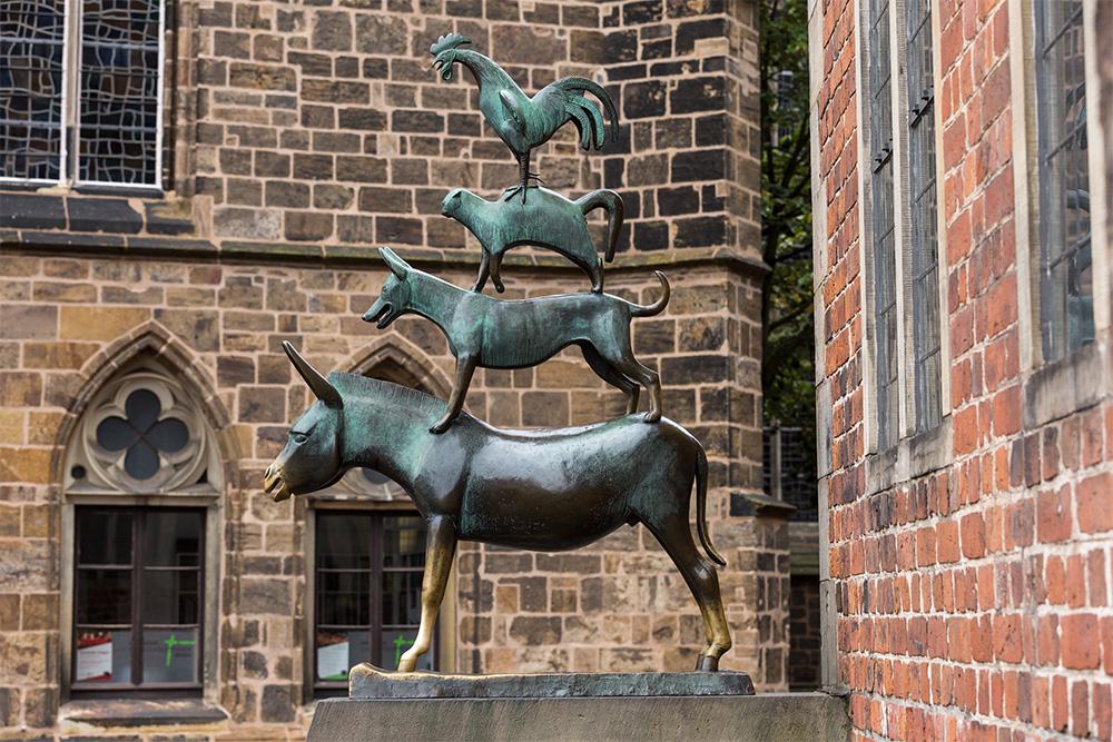Fototapete Statue der Bremer Stadtmusikanten