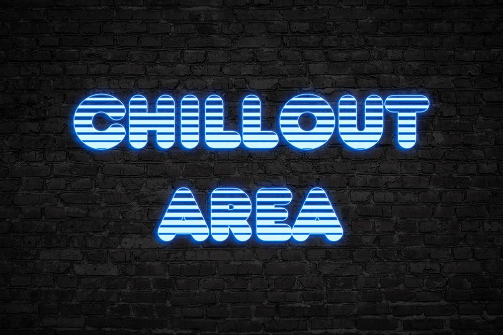 Fototapete Chillout Area Neon Sign