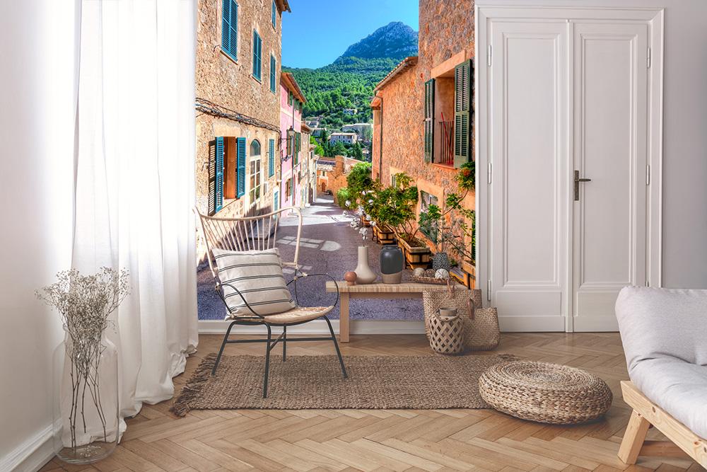 Fototapete Straße in Deia auf Mallorca in Spanien.