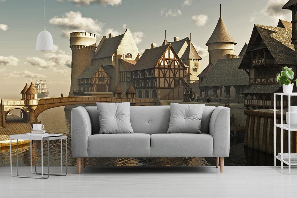 Fototapete Dorf im Mittelalter