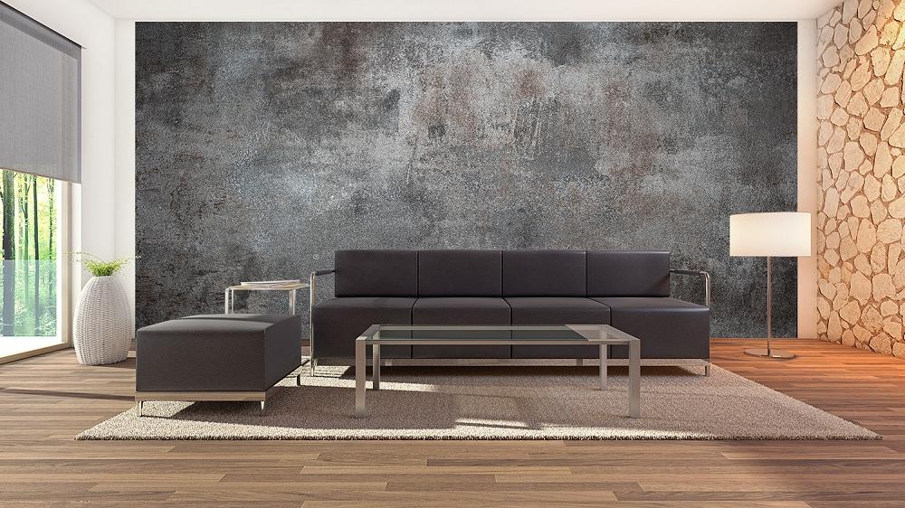 Vlies-Fototapete dunkle Betonwand mit Kratzern und dunklen Stellen