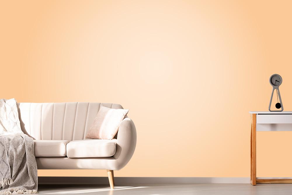 Einfarbige Fototapete mit einem Farbverlauf in Orange