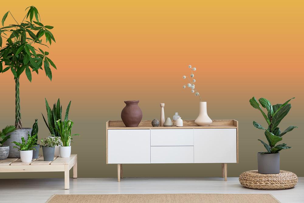 80er-Jahre Fototapete Farbverlauf mit Orange wie bei einem Sonnenuntergang