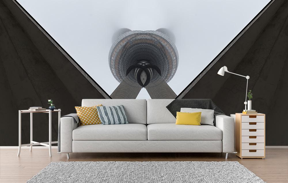 Vlies-Fototapete gespiegelter Fernsehturm von Berlin