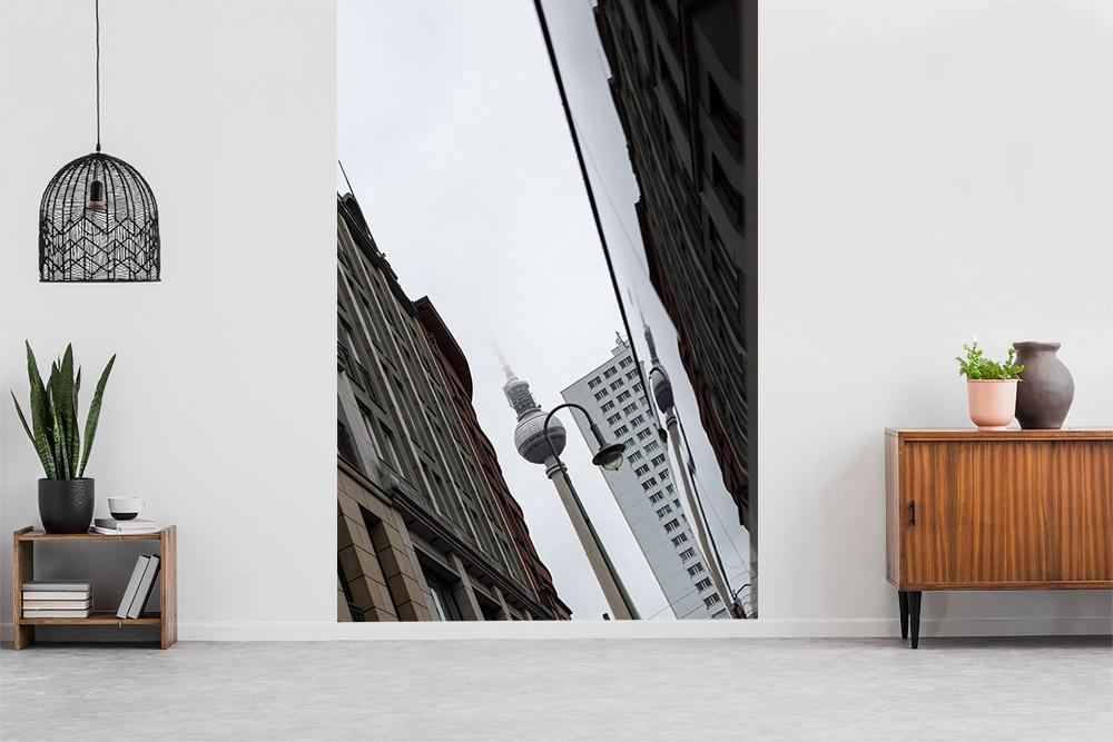 Fototapete der Fernsehturm von Berlin in Schwarzweiß