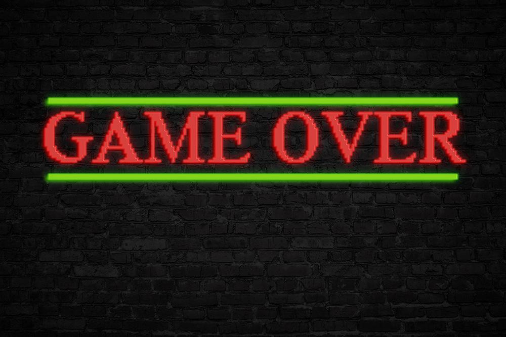 Fototapete - Game Over Schriftzug im Retro-Design der 80er-Jahre