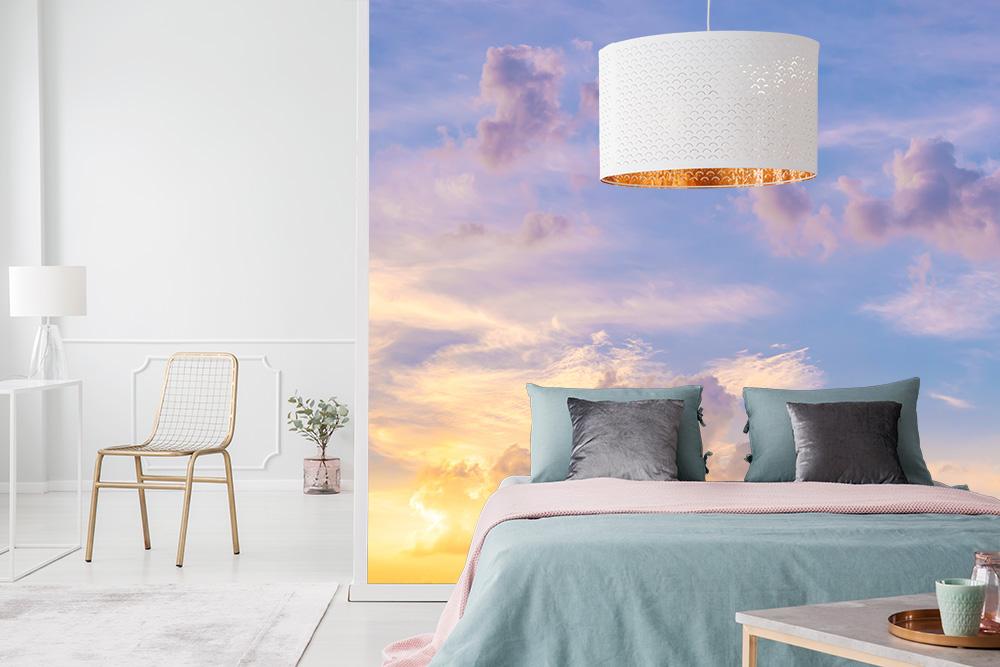 Fototapete der Abendhimmel in violetten Farbtönen