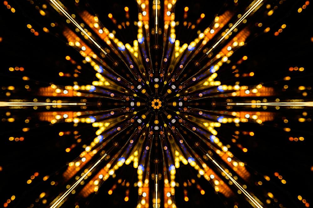 Fototapete Lichter in Sternenform im Dunkeln