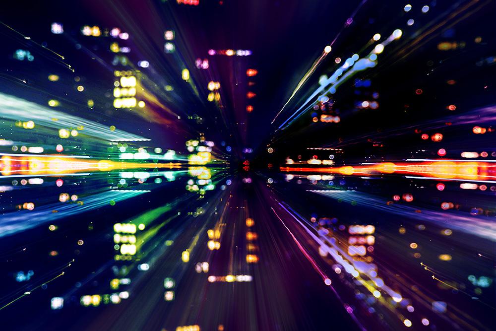 3D-Fototapete Big City Lights