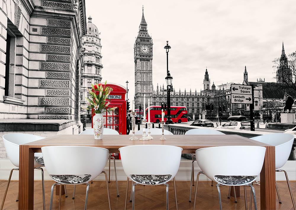 Fototapete eine rote Telefonzelle in London