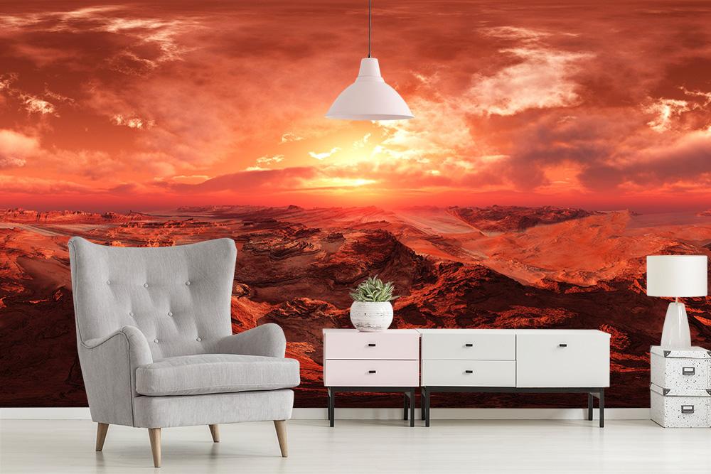 Fototapete rote Berge auf dem Mars