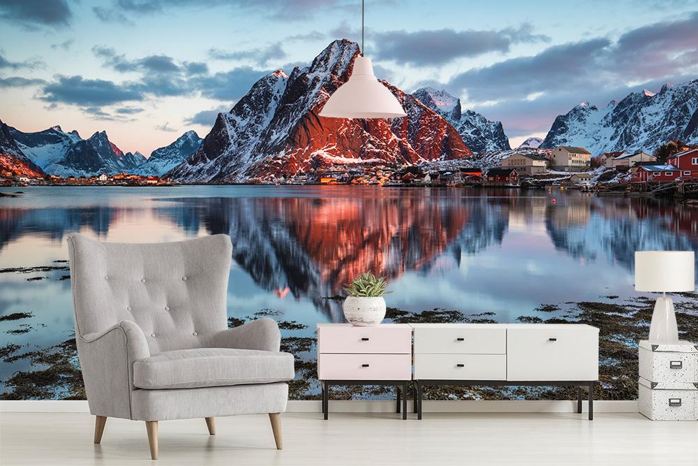 Fototapete Fischerdorf Reine in Norwegen