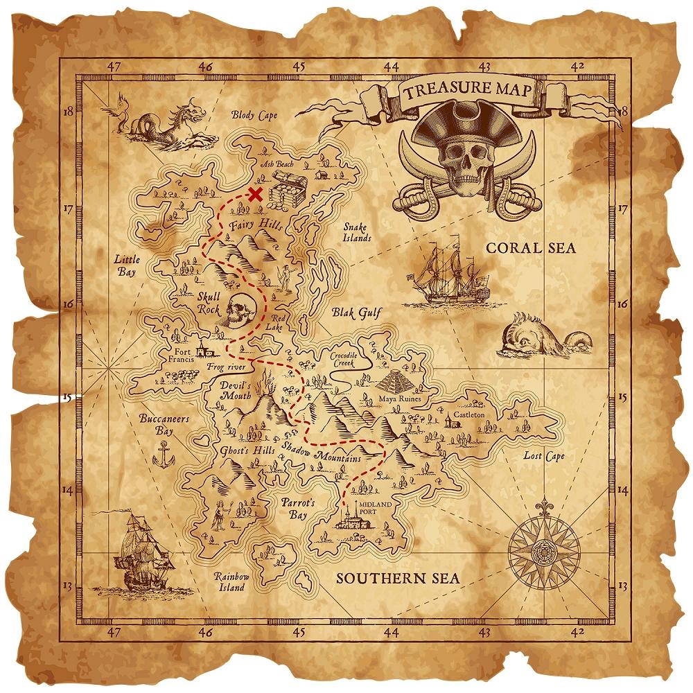 Fototapete Schatzkarte Piraten