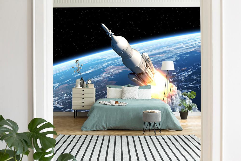 Fototapete Raketenstart von der Erde