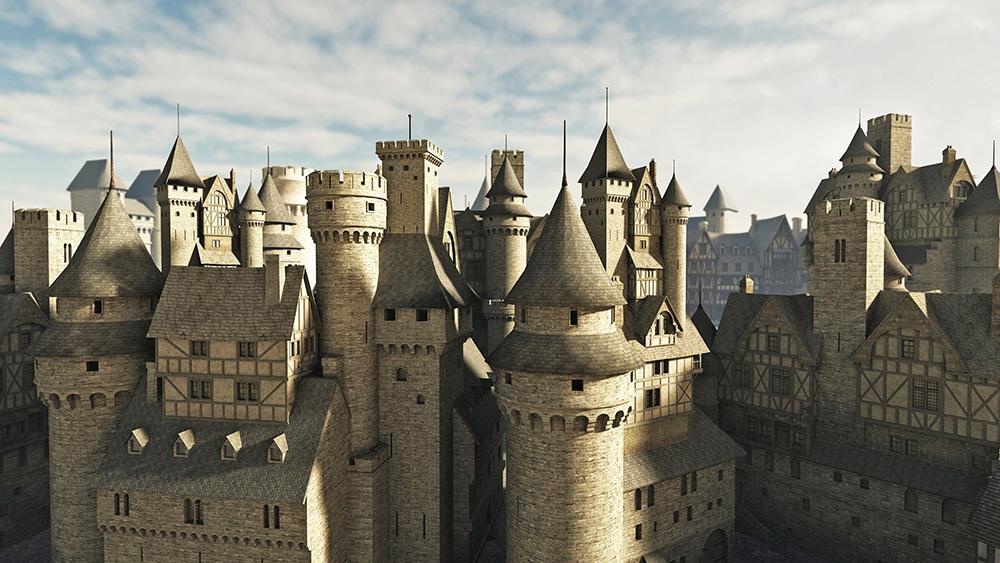 Fototapete Stadt im Mittelalter