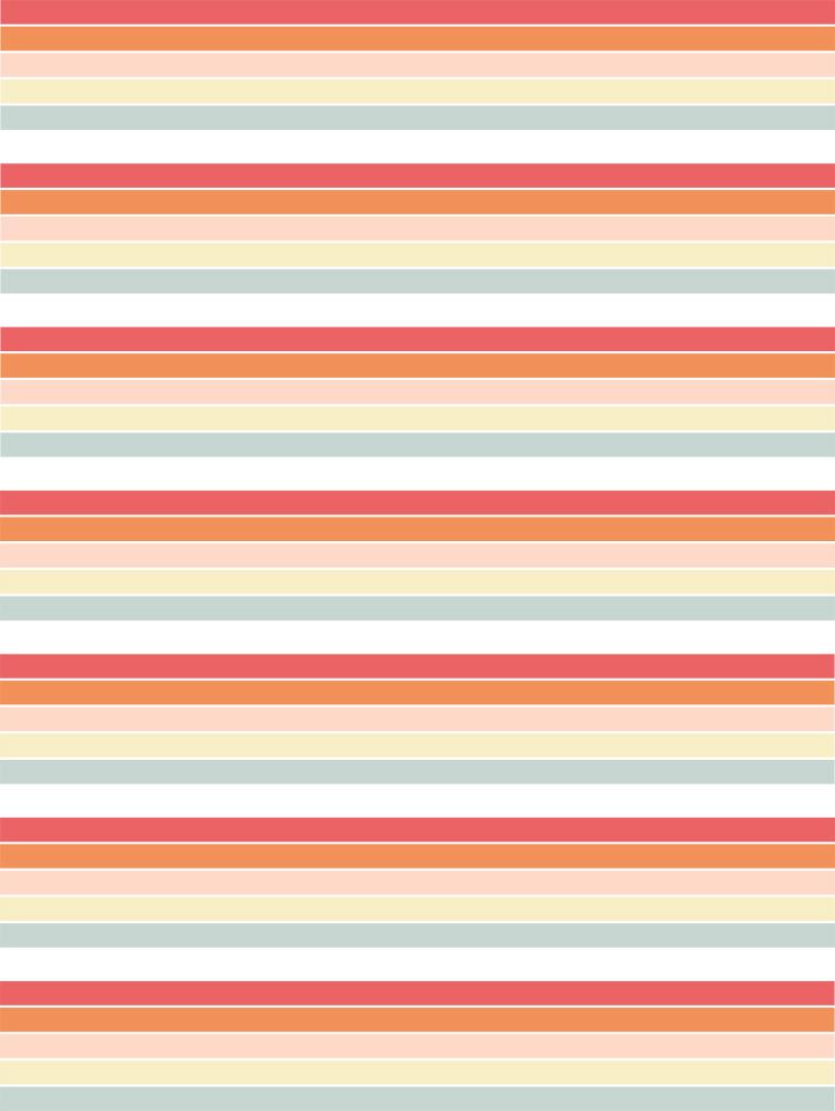 Streifentapete im Hochformat mit Querstreifen in bunten Pastelltönen