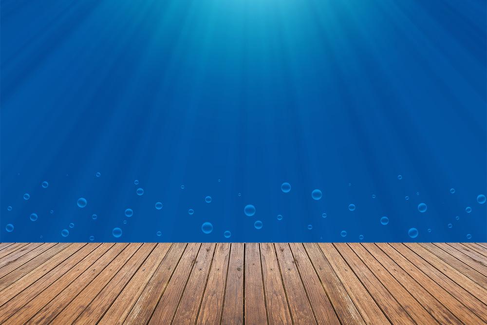 Fototapete unter Wasser mit Lichtstrahlen