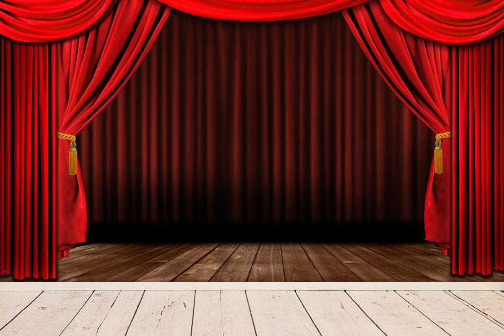 Fototapete Bühne mit rotem Vorhang