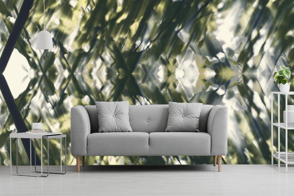 Vlies-Fototapete abstrakte Darstellung eines grünen Waldes