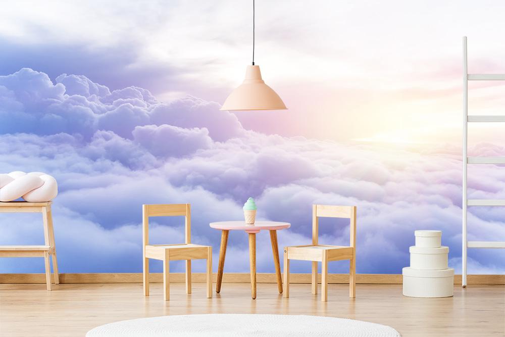 Himmel Fototapete über den Wolken in Violett