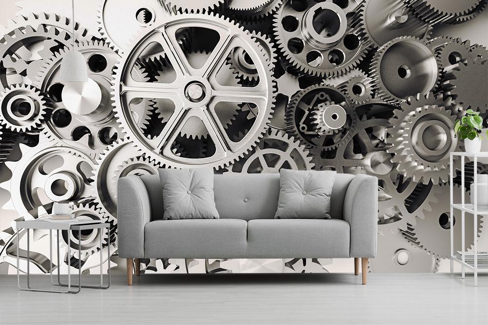Fototapete Getriebe aus Zahnrädern