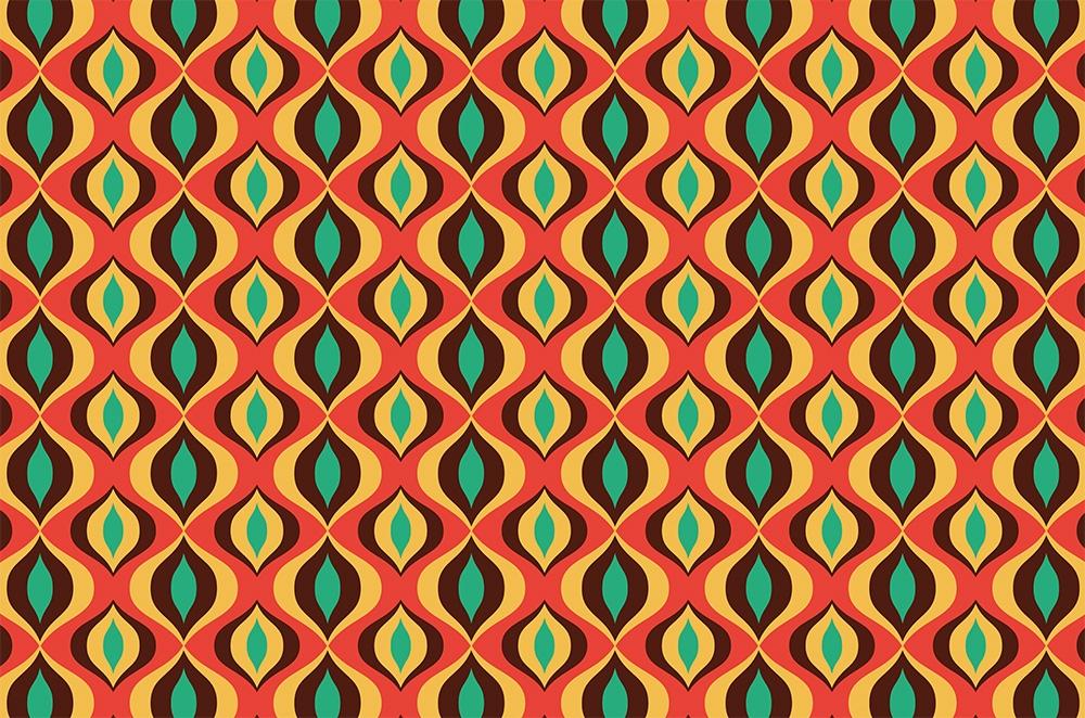 Vlies-Fototapete 70er-Jahre Design mit einem schrillen Muster