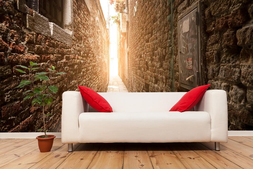 3D-Fototapete alte schmale Gasse in Venedig