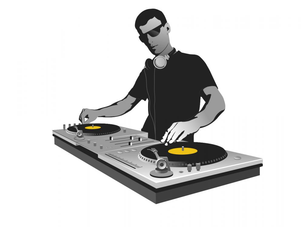 Wandaufkleber DJ legt Musik auf