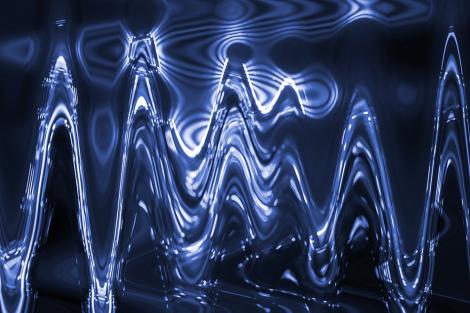 Fototapete Design aus Wellen in Blau