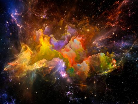 Fototapete Weltraumnebel in bunten Farben