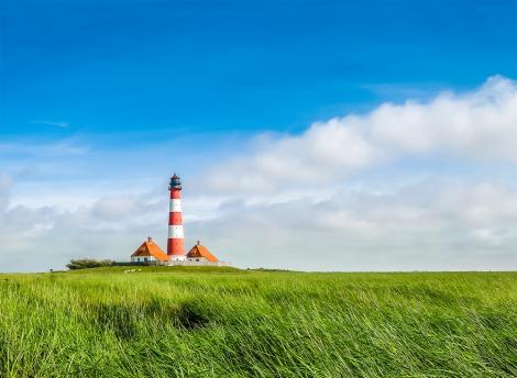 Fototapete Leuchtturm Westerheversand