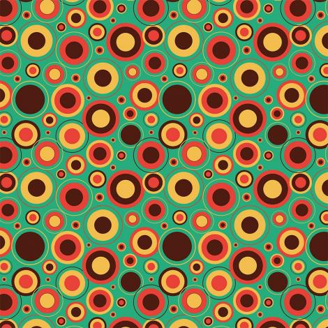 Vlies-Fototapete Kreismuster im 70er-Jahre Retro-Stil