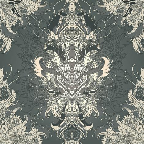 Quadratische Fototapete aus Vlies mit Barock-Ornament