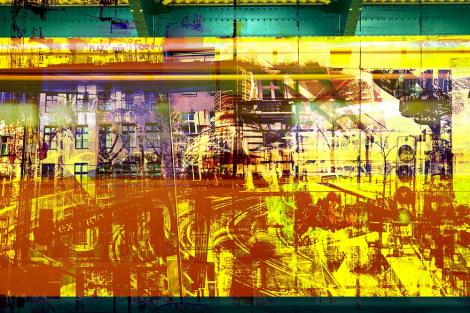 Vlies-Fototapete – Trashige Fotocollage von Berlin