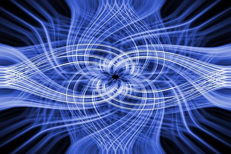 Design-Fototapete blaue Lichtformen