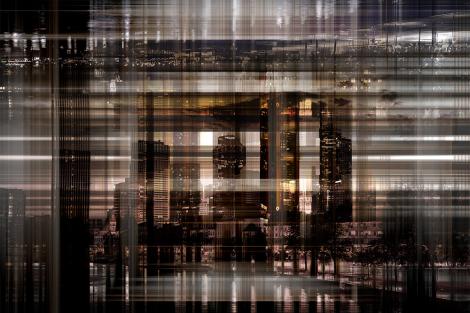 Fototapete Frankfurter Skyline im Artwork-Look