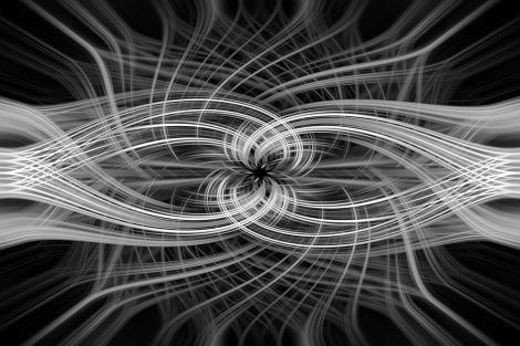 Fototapete symmetrisches Design in Schwarz-Weiß